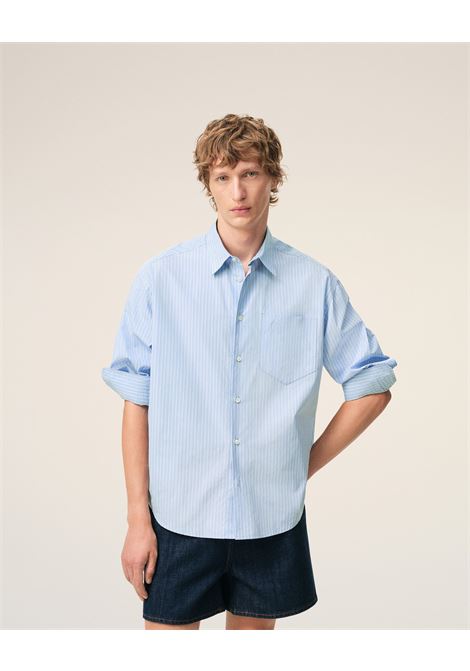 camicia adc boxy uomo azzura AMI PARIS | USH766.CO02194844